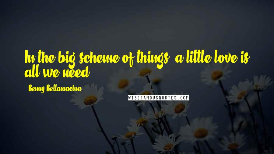 Benny Bellamacina Quotes: In the big scheme of things, a little love is all we need