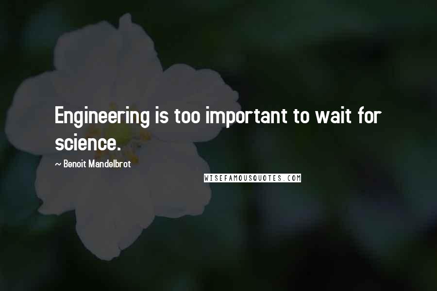 Benoit Mandelbrot Quotes: Engineering is too important to wait for science.