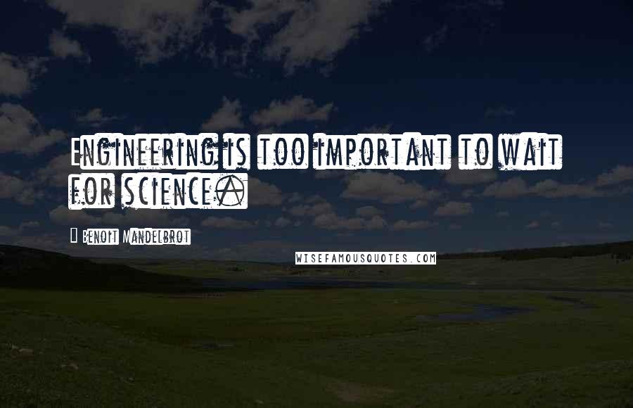 Benoit Mandelbrot Quotes: Engineering is too important to wait for science.