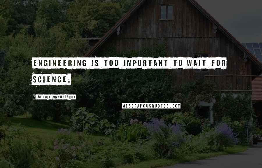 Benoit Mandelbrot Quotes: Engineering is too important to wait for science.