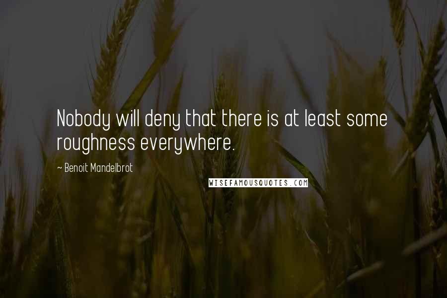 Benoit Mandelbrot Quotes: Nobody will deny that there is at least some roughness everywhere.