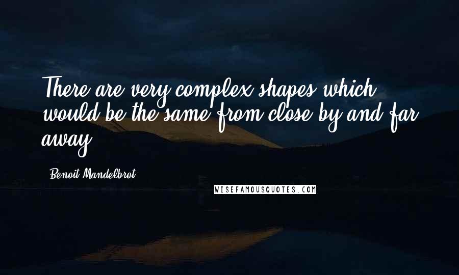 Benoit Mandelbrot Quotes: There are very complex shapes which would be the same from close by and far away.