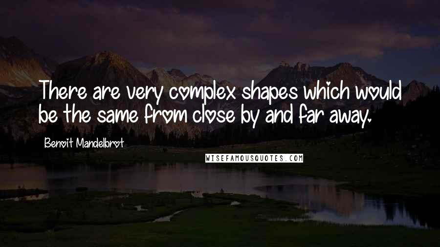 Benoit Mandelbrot Quotes: There are very complex shapes which would be the same from close by and far away.
