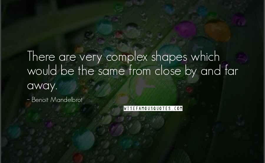 Benoit Mandelbrot Quotes: There are very complex shapes which would be the same from close by and far away.