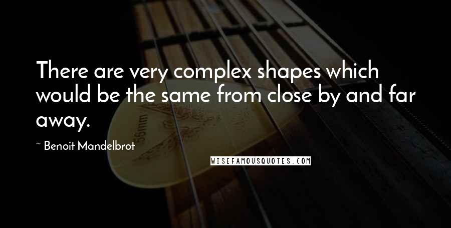 Benoit Mandelbrot Quotes: There are very complex shapes which would be the same from close by and far away.