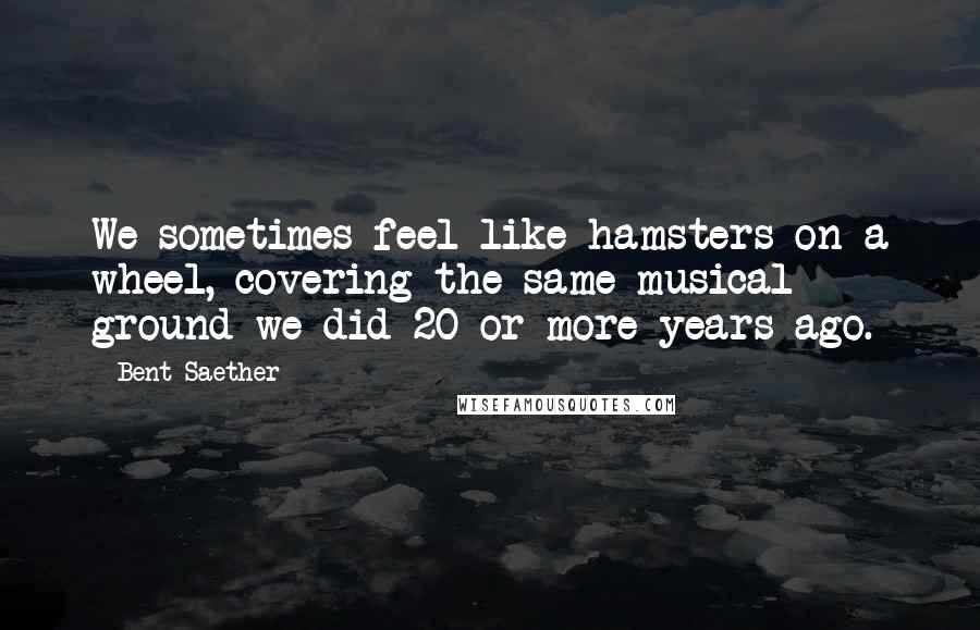 Bent Saether Quotes: We sometimes feel like hamsters on a wheel, covering the same musical ground we did 20 or more years ago.