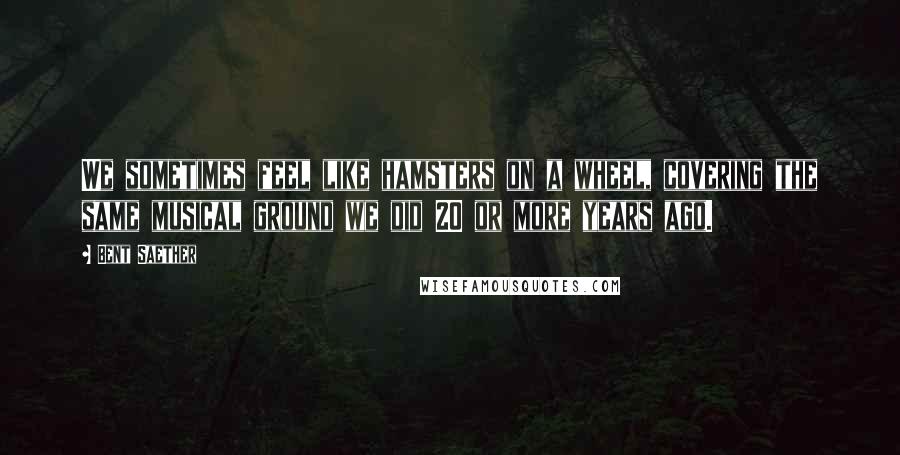 Bent Saether Quotes: We sometimes feel like hamsters on a wheel, covering the same musical ground we did 20 or more years ago.