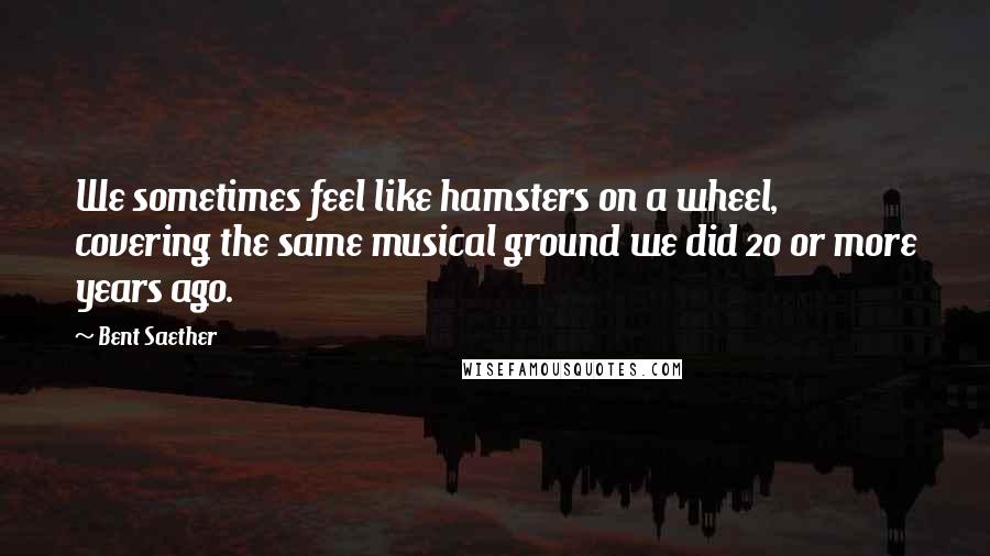 Bent Saether Quotes: We sometimes feel like hamsters on a wheel, covering the same musical ground we did 20 or more years ago.