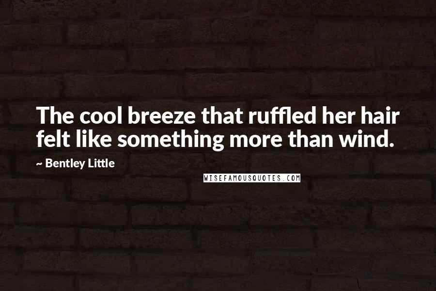 Bentley Little Quotes: The cool breeze that ruffled her hair felt like something more than wind.