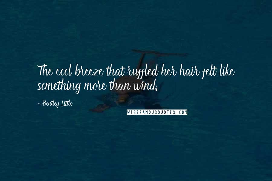 Bentley Little Quotes: The cool breeze that ruffled her hair felt like something more than wind.