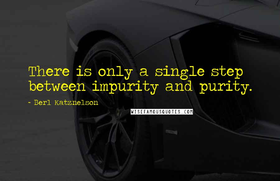 Berl Katznelson Quotes: There is only a single step between impurity and purity.