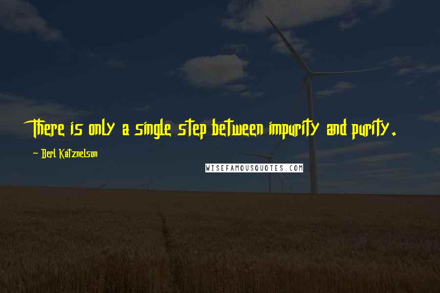 Berl Katznelson Quotes: There is only a single step between impurity and purity.