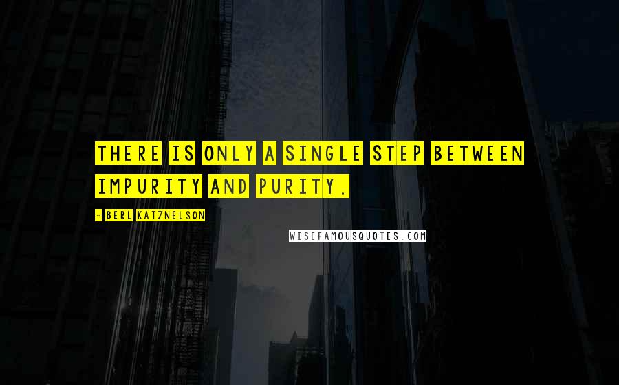 Berl Katznelson Quotes: There is only a single step between impurity and purity.