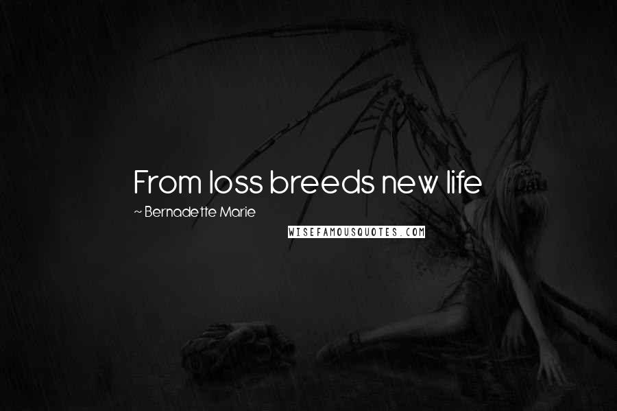 Bernadette Marie Quotes: From loss breeds new life