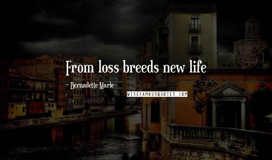 Bernadette Marie Quotes: From loss breeds new life