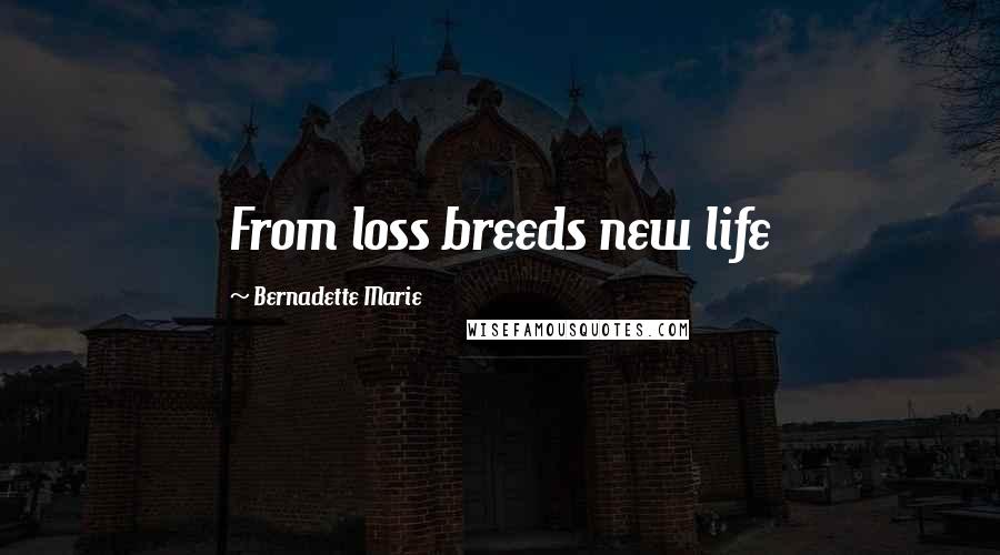 Bernadette Marie Quotes: From loss breeds new life