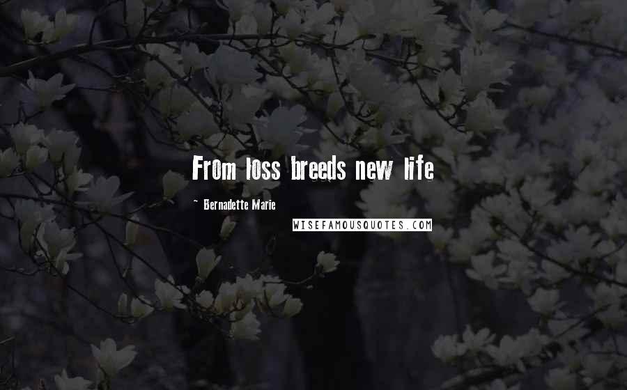 Bernadette Marie Quotes: From loss breeds new life