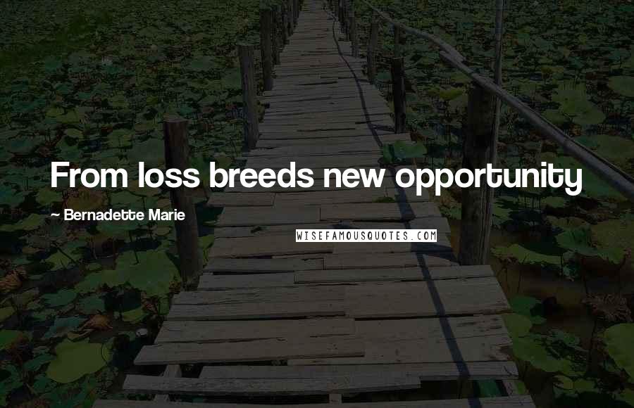 Bernadette Marie Quotes: From loss breeds new opportunity