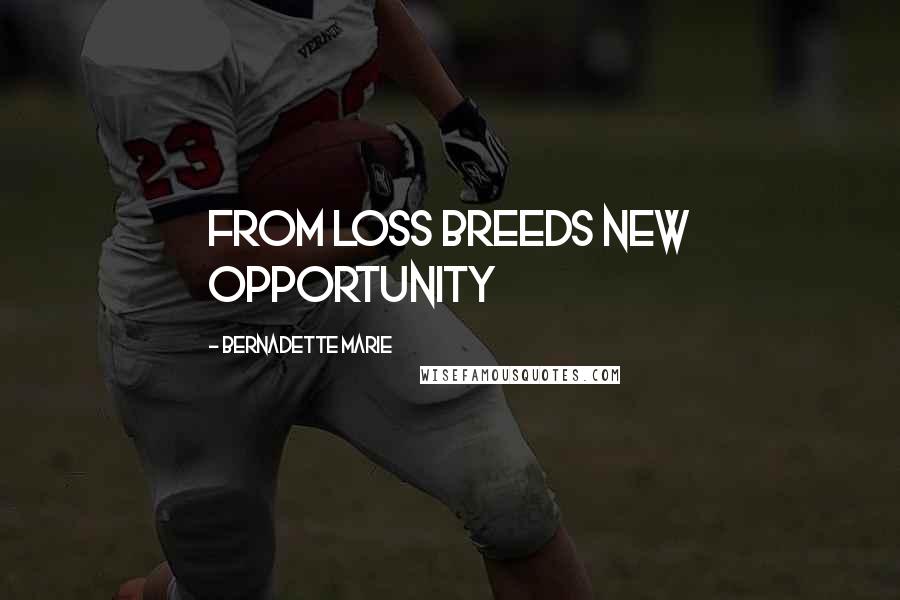 Bernadette Marie Quotes: From loss breeds new opportunity