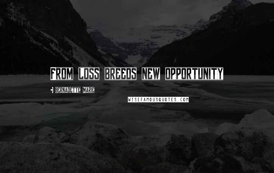 Bernadette Marie Quotes: From loss breeds new opportunity