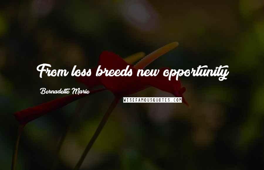 Bernadette Marie Quotes: From loss breeds new opportunity