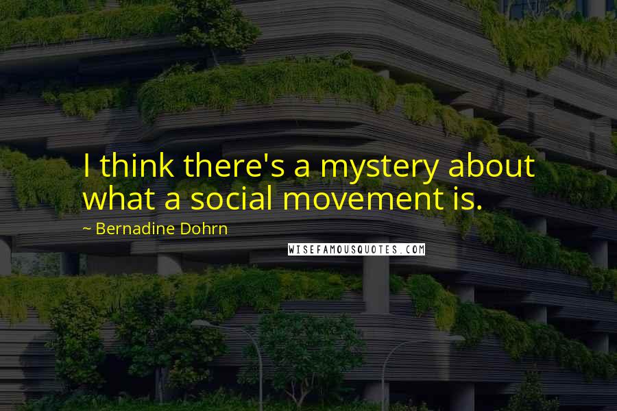 Bernadine Dohrn Quotes: I think there's a mystery about what a social movement is.