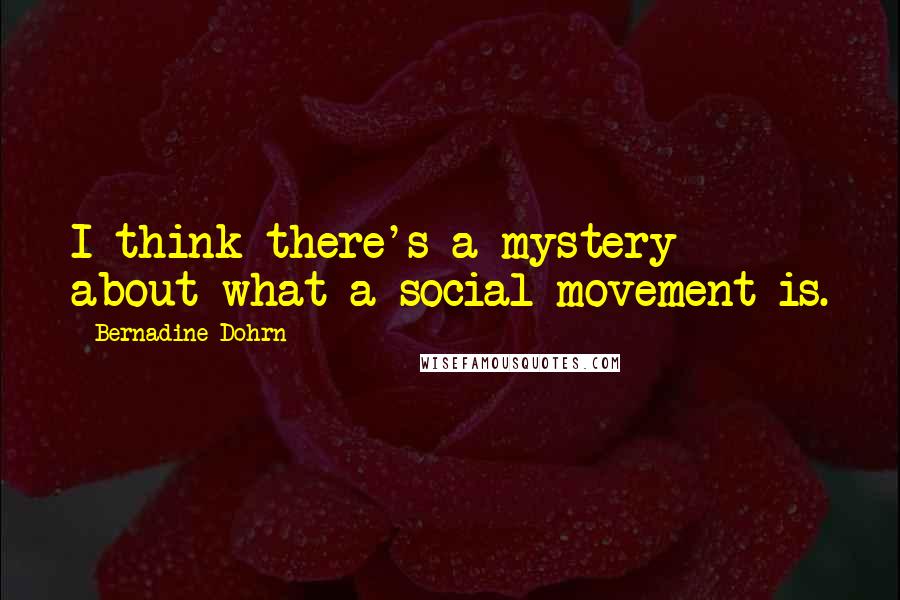 Bernadine Dohrn Quotes: I think there's a mystery about what a social movement is.