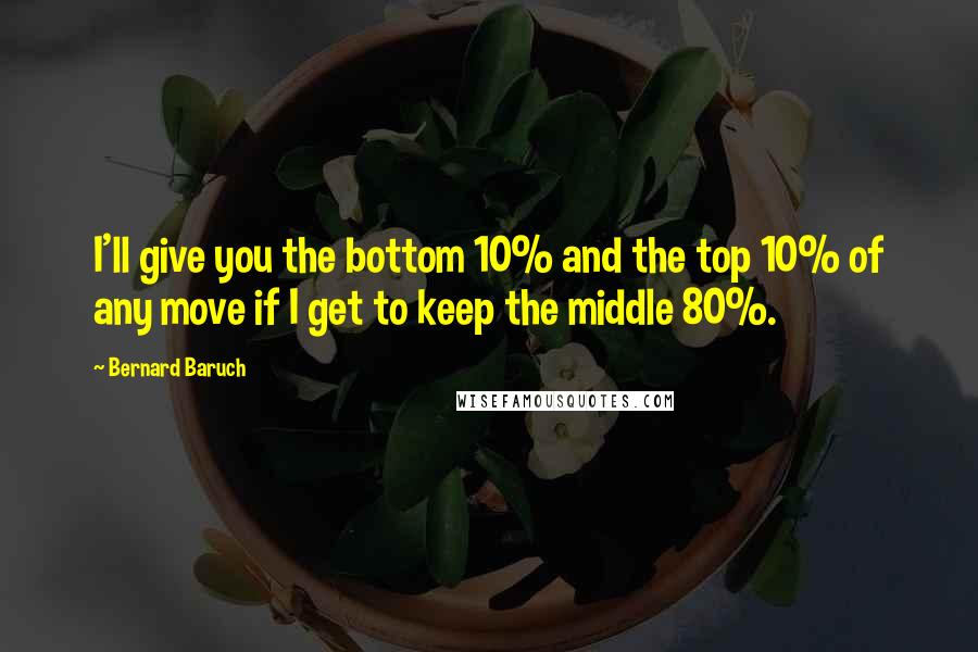 Bernard Baruch Quotes: I'll give you the bottom 10% and the top 10% of any move if I get to keep the middle 80%.