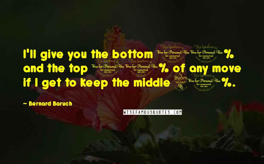Bernard Baruch Quotes: I'll give you the bottom 10% and the top 10% of any move if I get to keep the middle 80%.
