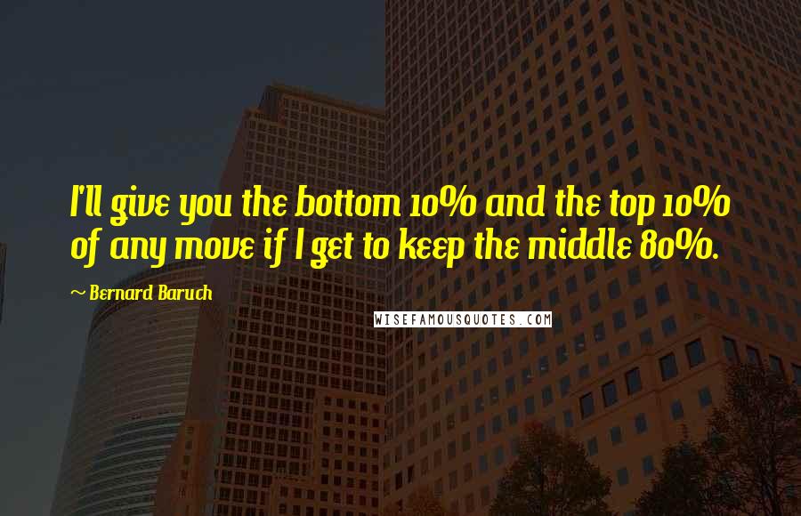 Bernard Baruch Quotes: I'll give you the bottom 10% and the top 10% of any move if I get to keep the middle 80%.