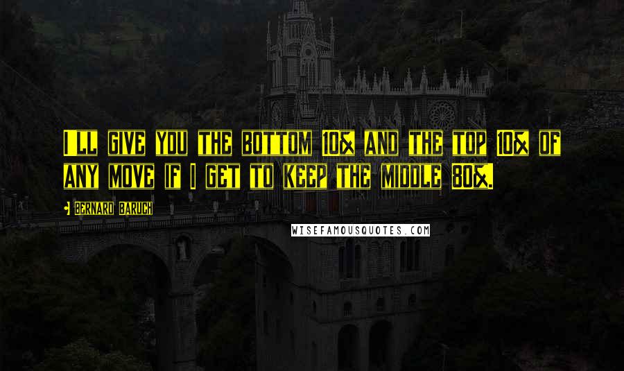 Bernard Baruch Quotes: I'll give you the bottom 10% and the top 10% of any move if I get to keep the middle 80%.