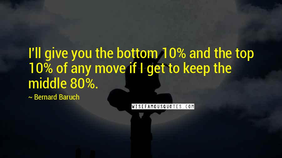 Bernard Baruch Quotes: I'll give you the bottom 10% and the top 10% of any move if I get to keep the middle 80%.