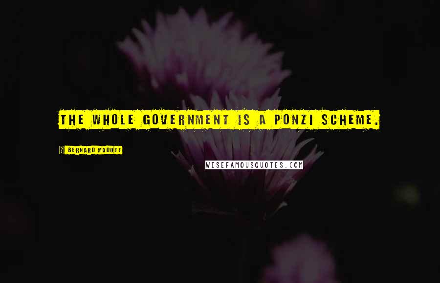 Bernard Madoff Quotes: The whole government is a Ponzi scheme.