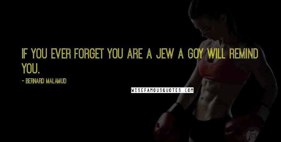 Bernard Malamud Quotes: If you ever forget you are a Jew a goy will remind you.