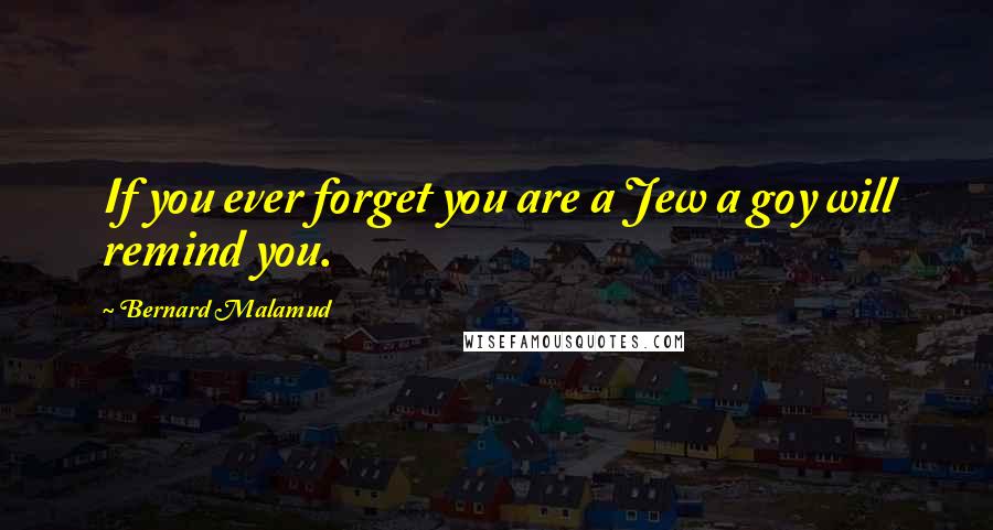 Bernard Malamud Quotes: If you ever forget you are a Jew a goy will remind you.