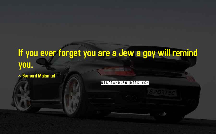 Bernard Malamud Quotes: If you ever forget you are a Jew a goy will remind you.