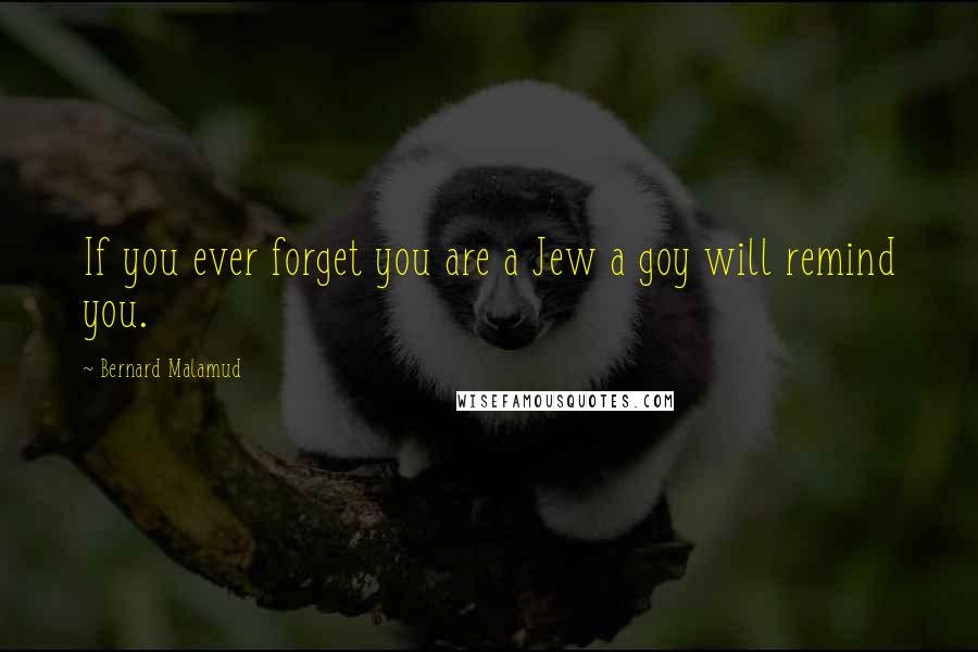 Bernard Malamud Quotes: If you ever forget you are a Jew a goy will remind you.