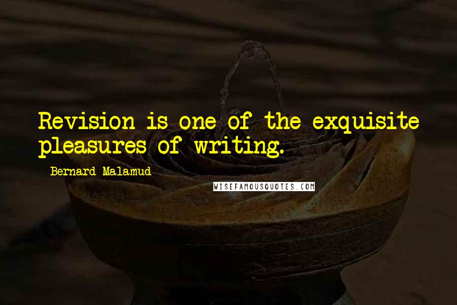Bernard Malamud Quotes: Revision is one of the exquisite pleasures of writing.