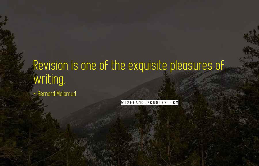 Bernard Malamud Quotes: Revision is one of the exquisite pleasures of writing.