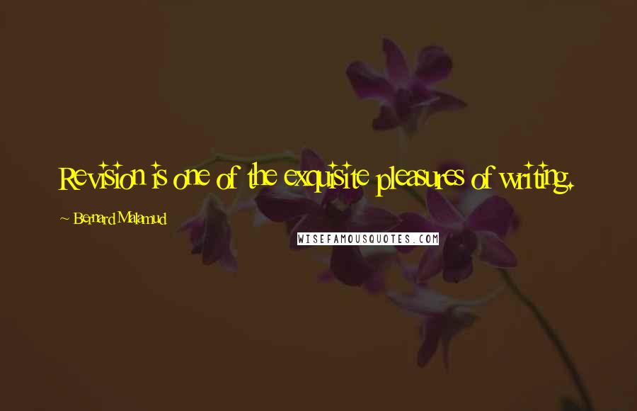 Bernard Malamud Quotes: Revision is one of the exquisite pleasures of writing.