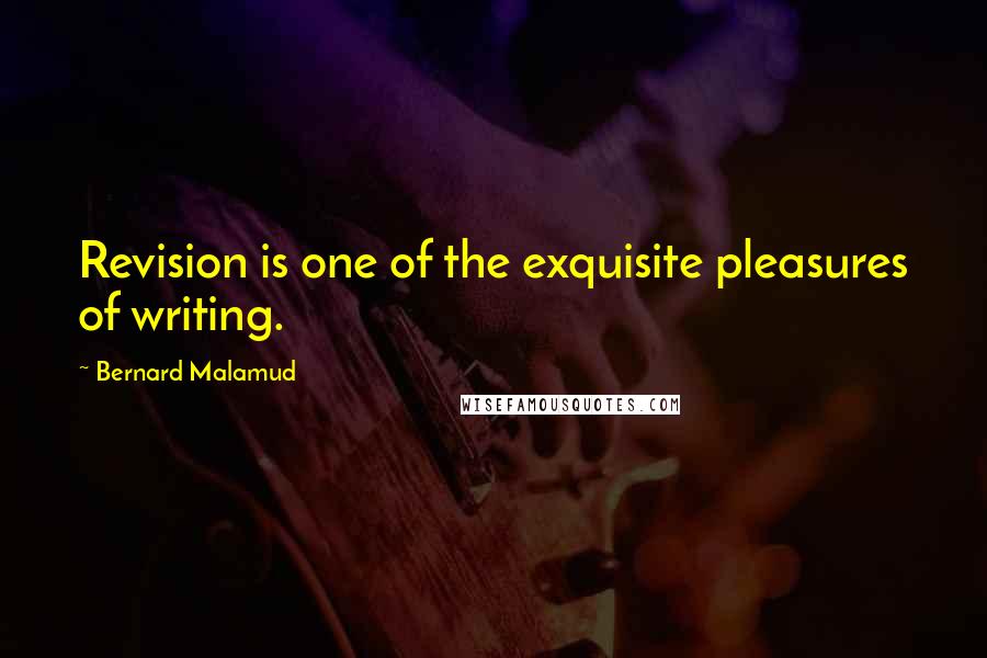 Bernard Malamud Quotes: Revision is one of the exquisite pleasures of writing.