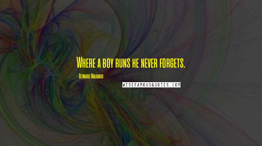 Bernard Malamud Quotes: Where a boy runs he never forgets.