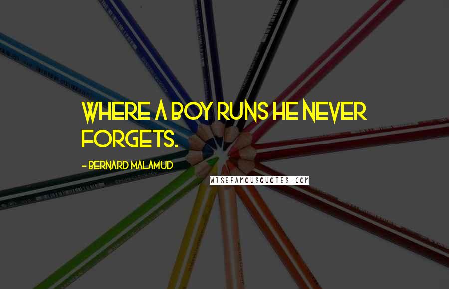 Bernard Malamud Quotes: Where a boy runs he never forgets.