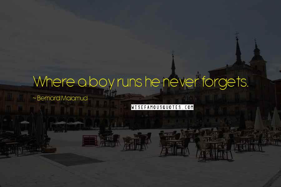 Bernard Malamud Quotes: Where a boy runs he never forgets.