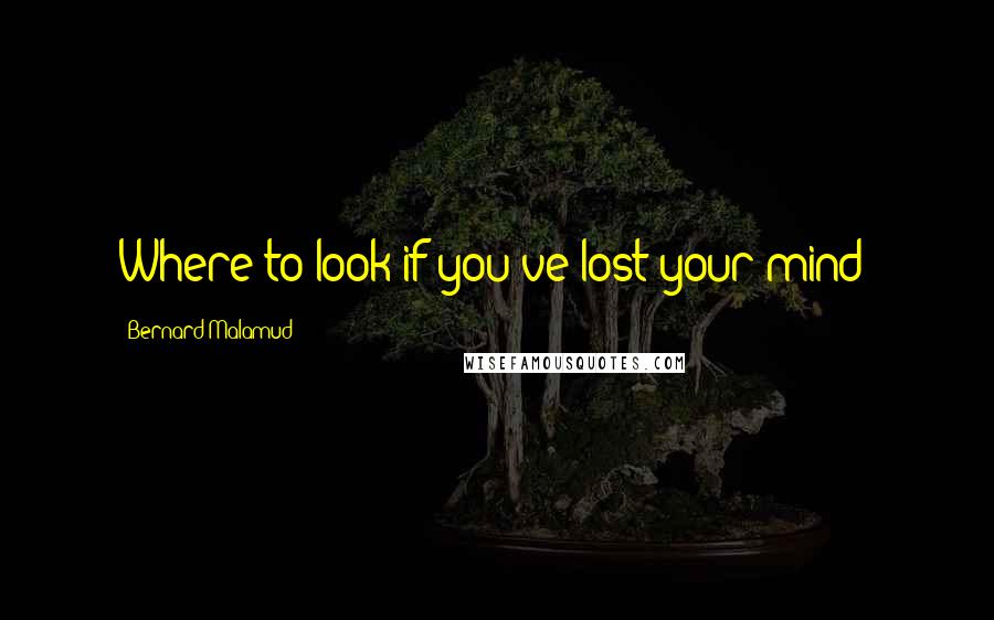 Bernard Malamud Quotes: Where to look if you've lost your mind?