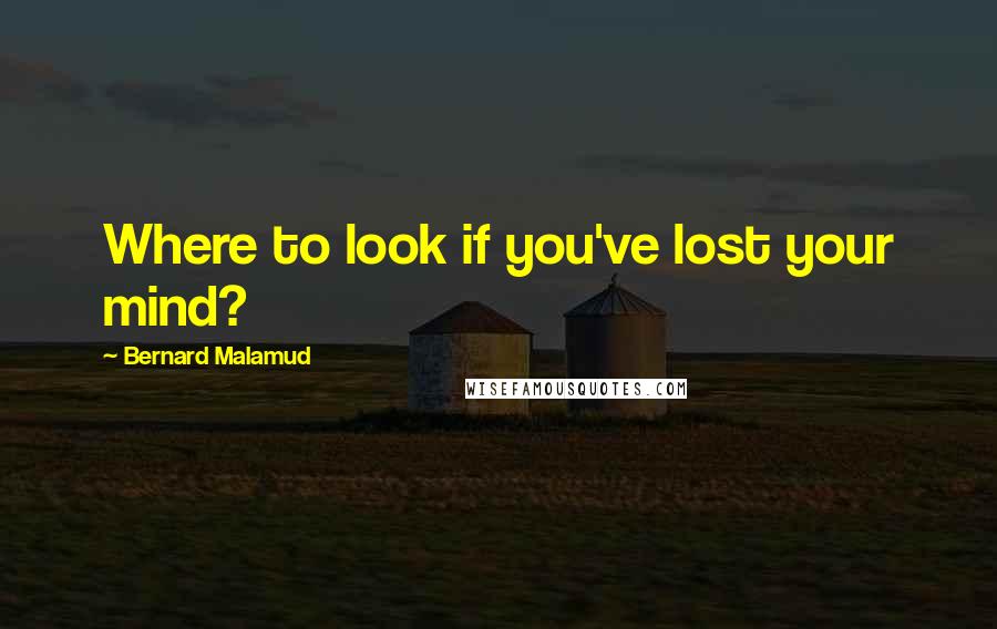 Bernard Malamud Quotes: Where to look if you've lost your mind?