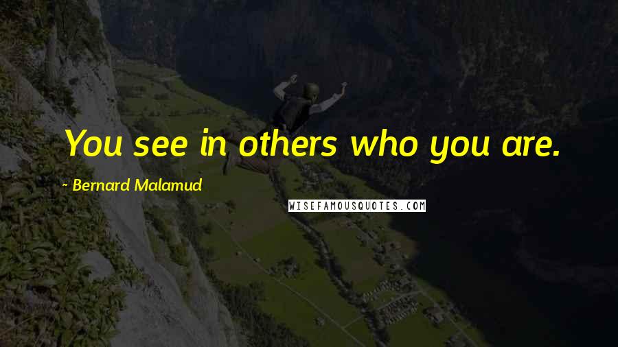 Bernard Malamud Quotes: You see in others who you are.