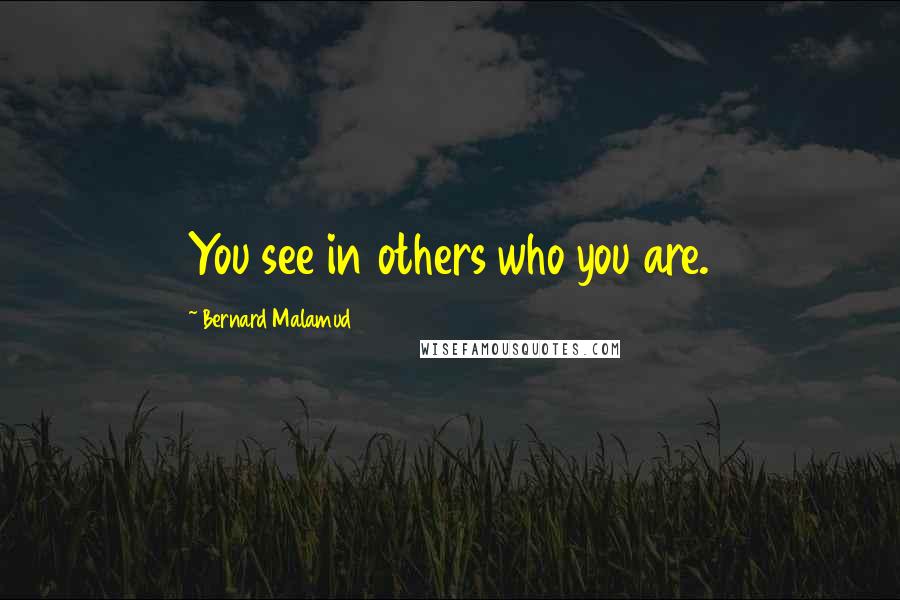 Bernard Malamud Quotes: You see in others who you are.