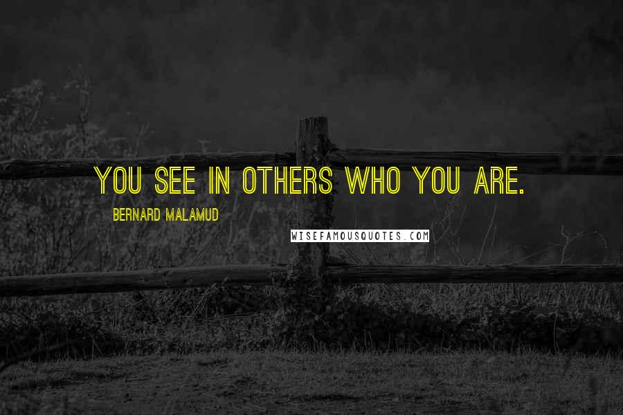 Bernard Malamud Quotes: You see in others who you are.