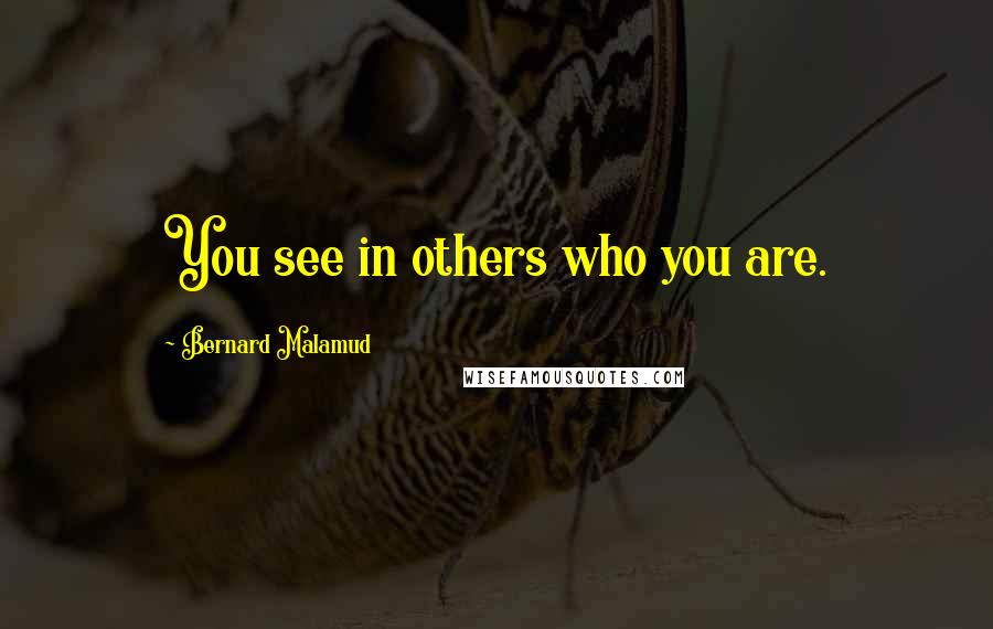 Bernard Malamud Quotes: You see in others who you are.
